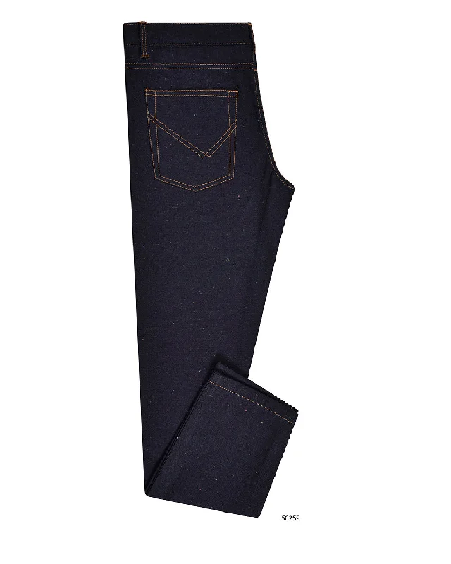 Men's Jeans with an Elastic Waistband for Ultimate ComfortDenim: Navy Multicolor Speckled Jeans