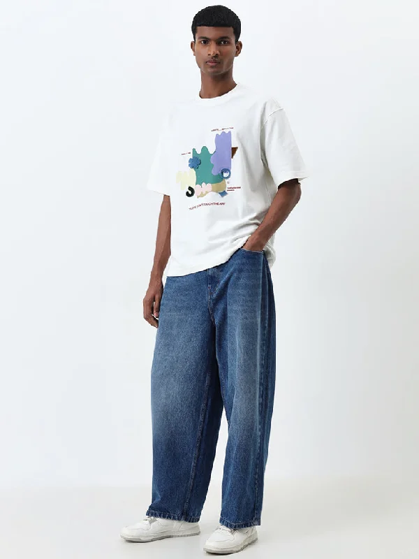 Men's Cargo Jeans with Multiple Pockets for a Practical and Outdoor - Friendly LookNuon Blue Relaxed - Fit Mid - Rise Jeans