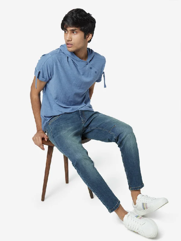Plus Size Men's Bootcut Jeans with a Relaxed Waist for a Classic and Comfortable FitNuon Blue Slim - Fit Mid - Rise Jeans