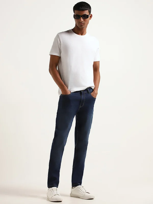 Men's Jeans with a Cargo - Inspired Knee Pocket for Extra StorageNuon Blue Slim Fit Mid-Rise Jeans