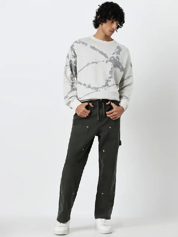 Men's Ripped Skinny Jeans in Acid Wash for an Edgy and Punk - Inspired StyleNuon Olive Relaxed - Fit Mid - Rise Jeans