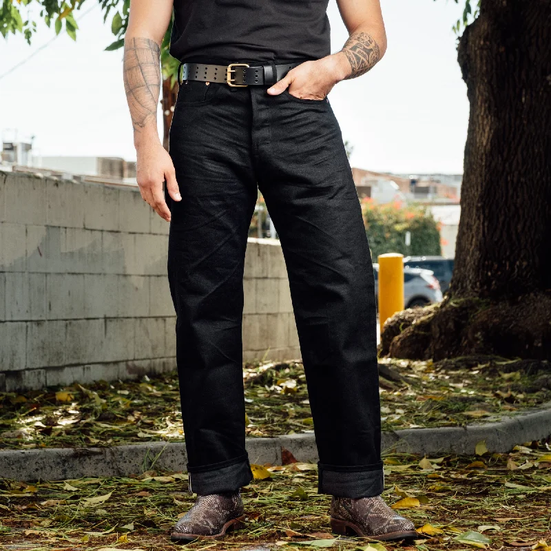 Men's Jeans with a Cargo - Inspired Knee Pocket for Extra StorageRRL Vintage 5-Pocket Black-on-Black Jean