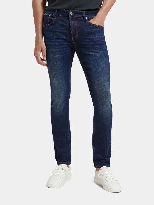Men's Ripped Skinny Jeans in Acid Wash for an Edgy and Punk - Inspired StyleSkim skinny-fit jeans