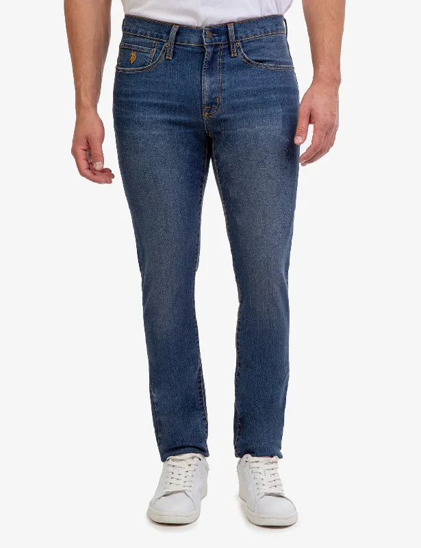 Men's Jeans with a Zip - Off Lower Leg for Convertible StyleSKINNY STRETCH FIT JEANS