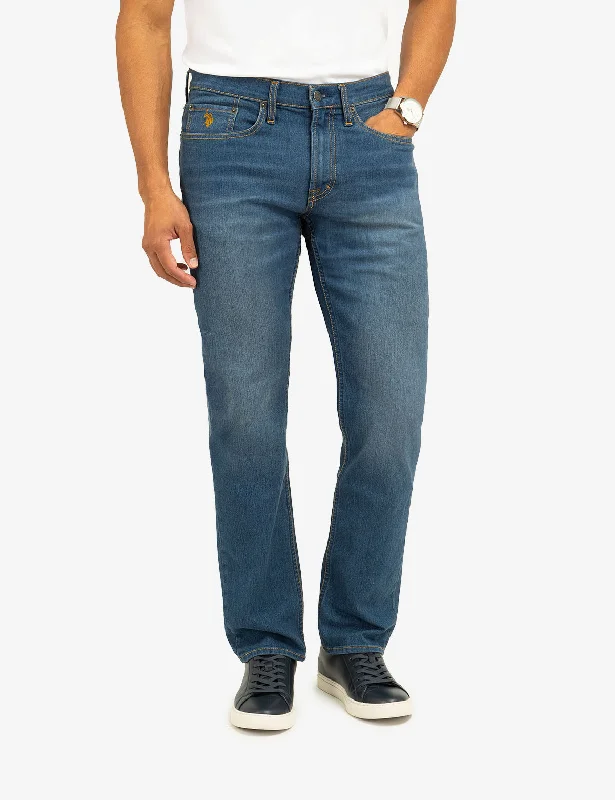 Plus Size Men's Bootcut Jeans with a Relaxed Waist for a Classic and Comfortable FitSLIM STRAIGHT FIT JEANS