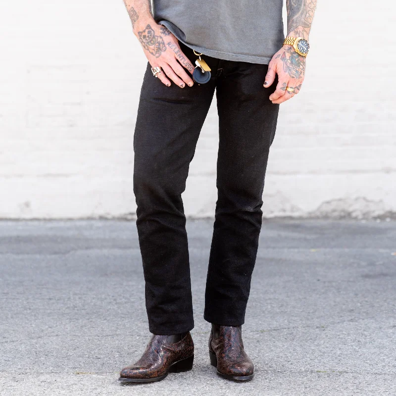 Plus Size Men's Relaxed Fit Jeans with a Faded Wash for a Vintage - Inspired LookSchaeffer's Garment Hotel 101 Standard Straight Jean Sulphur Black