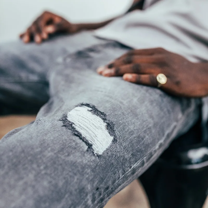 Men's Jeans with a Zip - Off Lower Leg for Convertible StyleTSHEPO MENS DIKGOSI JEANS, GREY