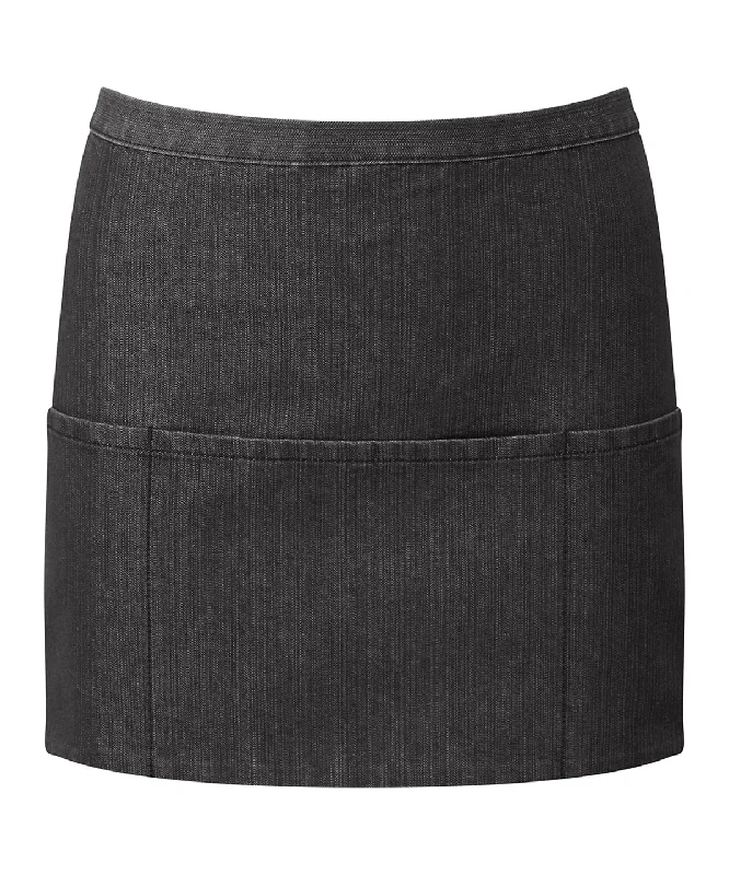 Men's Low - Rise Jeans in a Light Wash for a Casual and Youthful LookBlack Denim - Colours 3-pocket apron