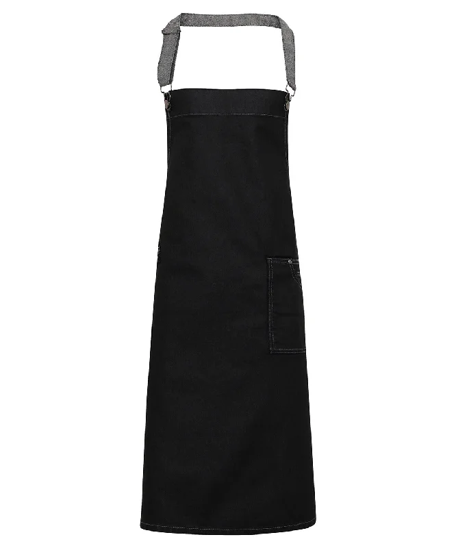 Men's High - Waisted Jeans in a Medium Wash for a Vintage - Style RevivalBlack Denim - District waxed-look denim bib apron