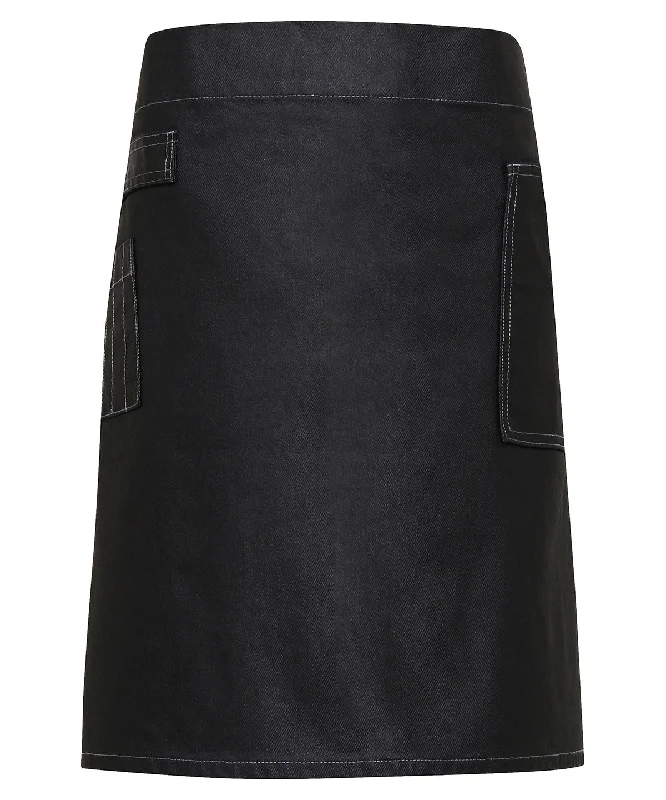 Men's Cargo Jeans with Multiple Pockets for a Practical and Outdoor - Friendly LookBlack Denim - Division waxed-look denim waist apron