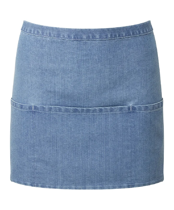 Plus Size Men's Straight Leg Jeans with Reinforced Knees for DurabilityBlue Denim - Colours 3-pocket apron