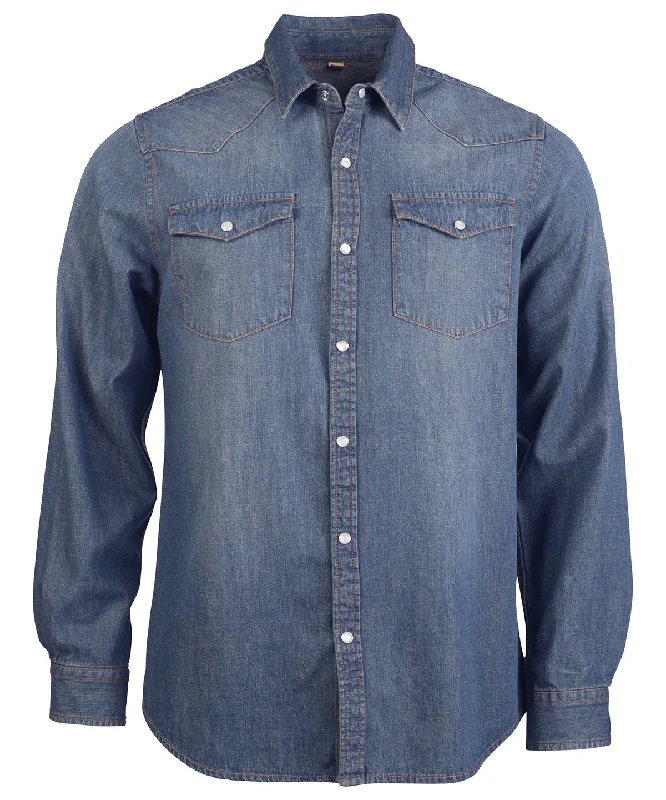 Men's High - Waisted Jeans in a Medium Wash for a Vintage - Style RevivalBlue Jean - Men's long-sleeved denim shirt Men's High - Waisted Jeans in a Medium Wash for a Vintage - Style RevivalBlue Jean - Men's long-sleeved denim shirt