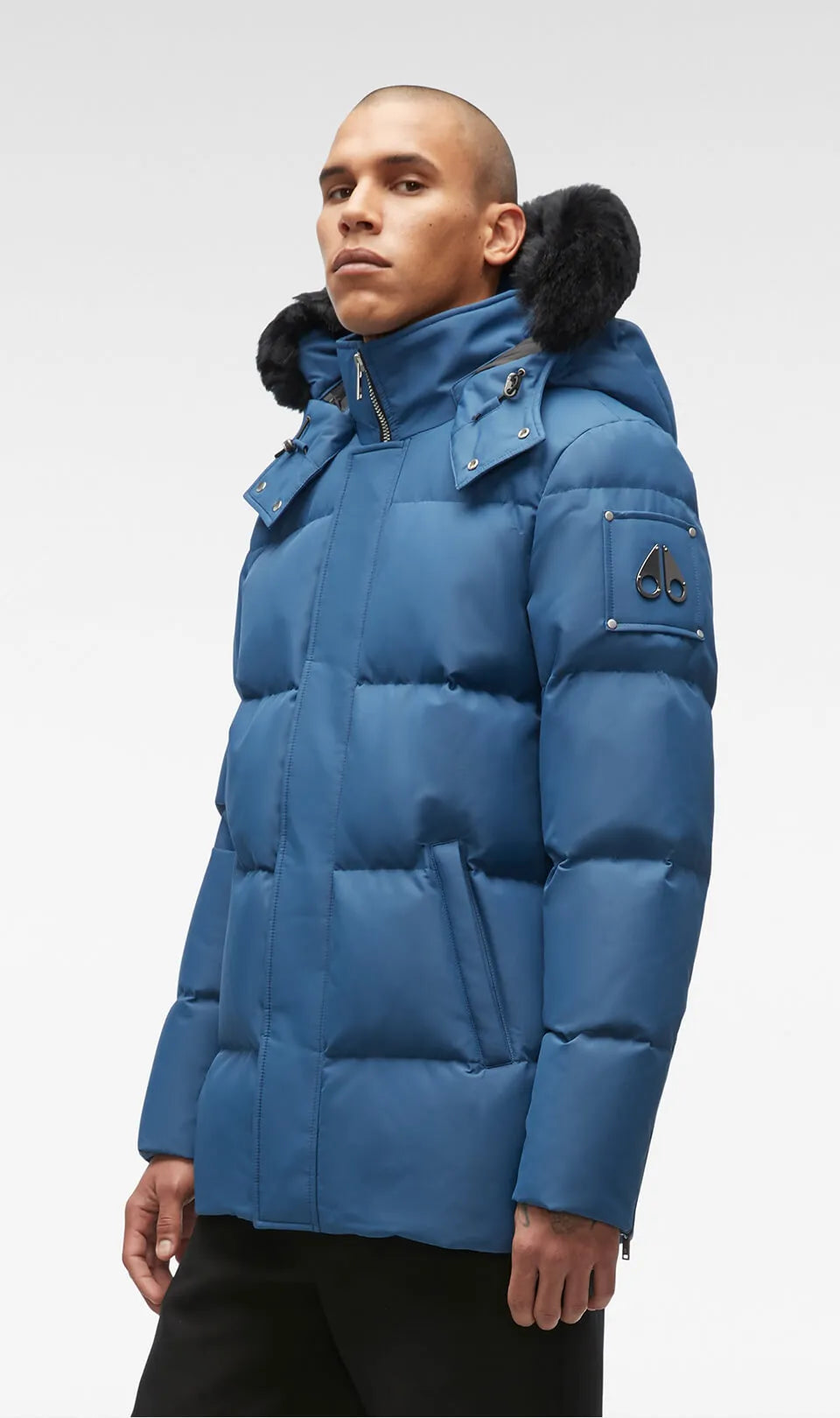 Faded Denim With Black Shearling