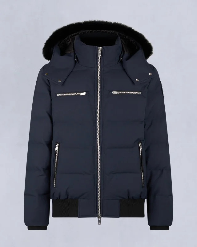 NAVY WITH BLACK SHEARLING