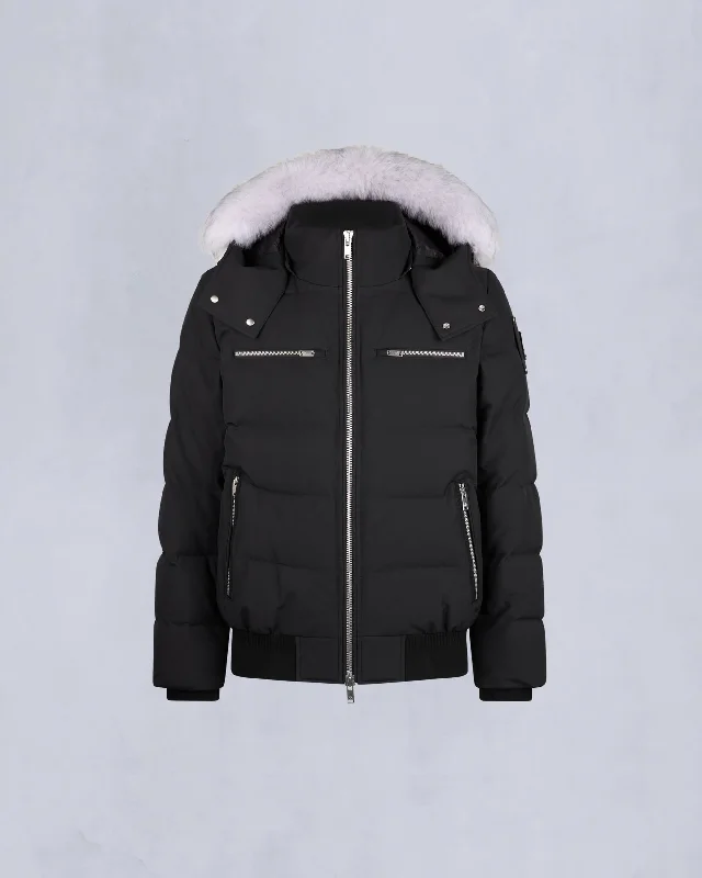 BLACK WITH NATURAL SHEARLING