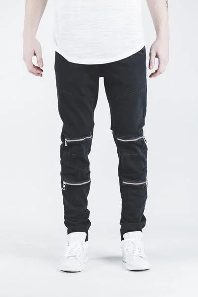 Men's Jeans with a Zip - Off Lower Leg for Convertible StyleDARTH DENIM (BLACK)