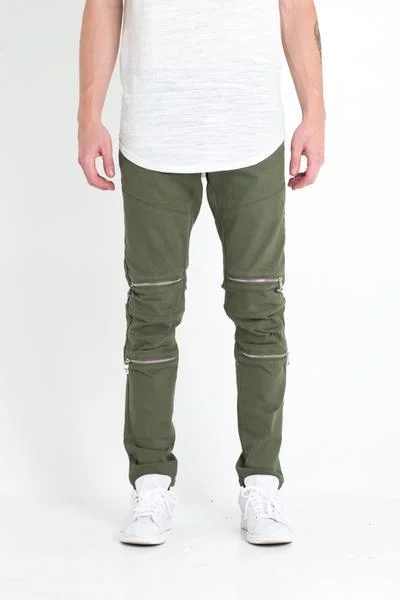 Plus Size Men's Relaxed Fit Jeans with a Faded Wash for a Vintage - Inspired LookDARTH DENIM (OLIVE)
