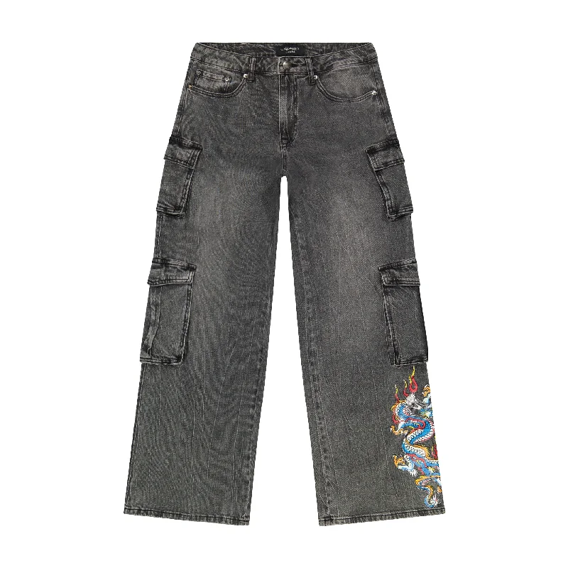Men's Jeans with a Zip - Off Lower Leg for Convertible StyleDragon Cargo Jeans