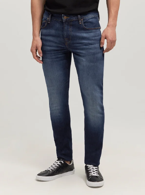 Plus Size Men's Bootcut Jeans with a Belt Loop Upgrade for a Stylish TouchEco Low-Rise Slim Chris Denim Jeans In Carry Dark Wash Plus Size Men's Bootcut Jeans with a Belt Loop Upgrade for a Stylish TouchEco Low-Rise Slim Chris Denim Jeans In Carry Dark Wash