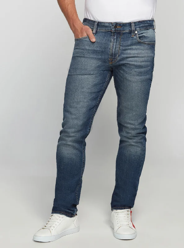 Men's Cargo Jeans with Multiple Pockets for a Practical and Outdoor - Friendly LookEco Low-Rise Slim Tapered Denim Jeans In Stratus Blue Wash Men's Cargo Jeans with Multiple Pockets for a Practical and Outdoor - Friendly LookEco Low-Rise Slim Tapered Denim Jeans In Stratus Blue Wash