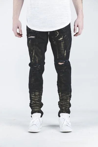 Plus Size Men's Straight Leg Jeans with Reinforced Knees for DurabilityFinn Denim (Black) Plus Size Men's Straight Leg Jeans with Reinforced Knees for DurabilityFinn Denim (Black)