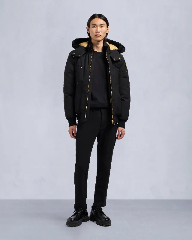 Men's Distressed Jeans with Patches for a Retro and DIY - Inspired AppearanceGOLD SERIES LITTLE RAPIDS BOMBER JACKET Men's Distressed Jeans with Patches for a Retro and DIY - Inspired AppearanceGOLD SERIES LITTLE RAPIDS BOMBER JACKET