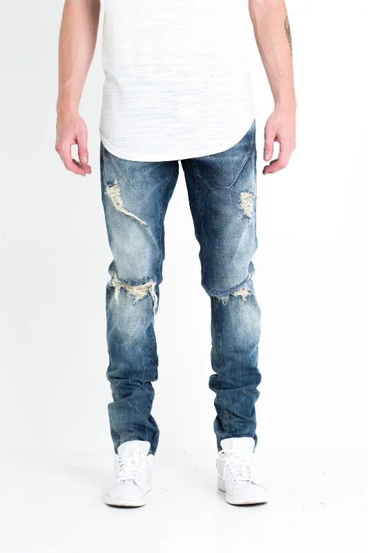 Plus Size Men's Bootcut Jeans with a Relaxed Waist for a Classic and Comfortable FitHAN DENIM (DARK BLUE) Plus Size Men's Bootcut Jeans with a Relaxed Waist for a Classic and Comfortable FitHAN DENIM (DARK BLUE)