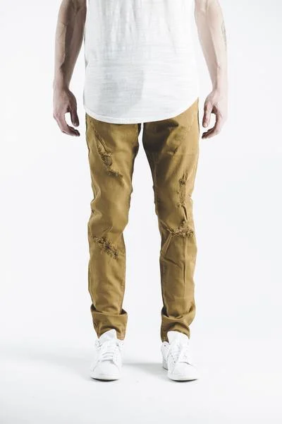 Plus Size Men's Straight Leg Jeans with Reinforced Knees for DurabilityHAN DENIM (MUSTARD) Plus Size Men's Straight Leg Jeans with Reinforced Knees for DurabilityHAN DENIM (MUSTARD)