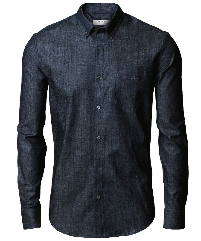 Men's High - Waisted Jeans in a Medium Wash for a Vintage - Style RevivalIndigo Blue - Torrance slim fit – raw and stylish denim shirt Men's High - Waisted Jeans in a Medium Wash for a Vintage - Style RevivalIndigo Blue - Torrance slim fit – raw and stylish denim shirt