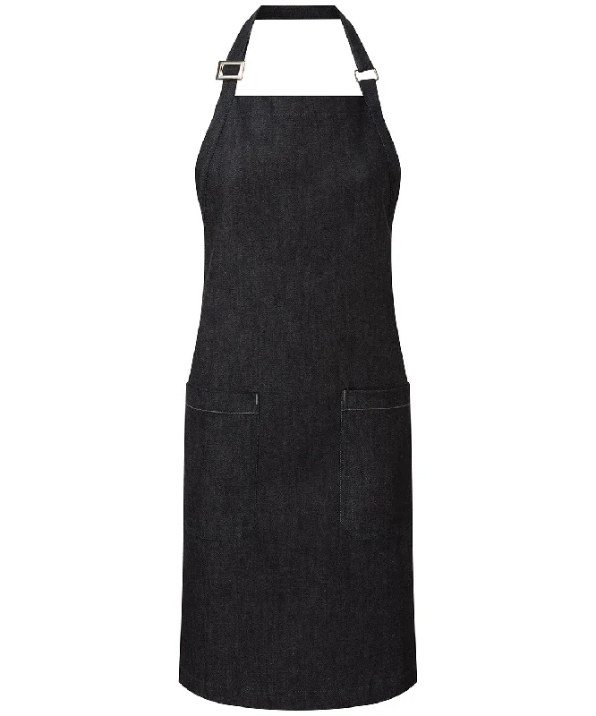 Men's Jeans with a Frayed Hem for a Casual and Effortless StyleIndigo Denim - Cotton denim bib apron, organic and Fairtrade certified
