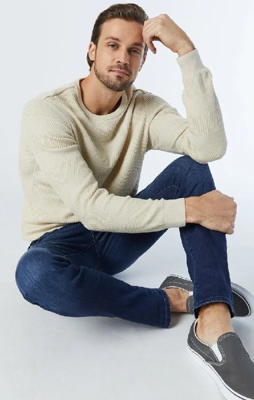 Men's Jeans with an Elastic Waistband for Ultimate ComfortJAKE SLIM LEG IN DARK TONAL NASHVILLE Men's Jeans with an Elastic Waistband for Ultimate ComfortJAKE SLIM LEG IN DARK TONAL NASHVILLE