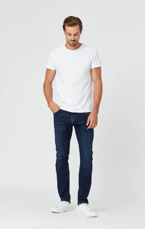 Plus Size Men's Relaxed Fit Jeans with a Tapered Leg for a Laid - Back VibeJAKE SLIM LEG JEANS IN DEEP FEATHER BLUE Plus Size Men's Relaxed Fit Jeans with a Tapered Leg for a Laid - Back VibeJAKE SLIM LEG JEANS IN DEEP FEATHER BLUE