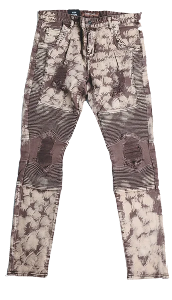 Men's Ripped Skinny Jeans in Acid Wash for an Edgy and Punk - Inspired StyleJORDAN BIKER DENIM (DISTRESSED BROWN) Men's Ripped Skinny Jeans in Acid Wash for an Edgy and Punk - Inspired StyleJORDAN BIKER DENIM (DISTRESSED BROWN)