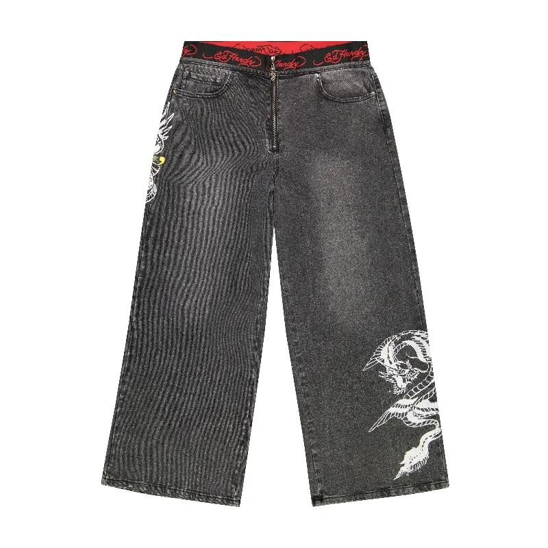 Plus Size Men's Bootcut Jeans with a Belt Loop Upgrade for a Stylish TouchLKS Dragon Elastic Band Jeans Plus Size Men's Bootcut Jeans with a Belt Loop Upgrade for a Stylish TouchLKS Dragon Elastic Band Jeans