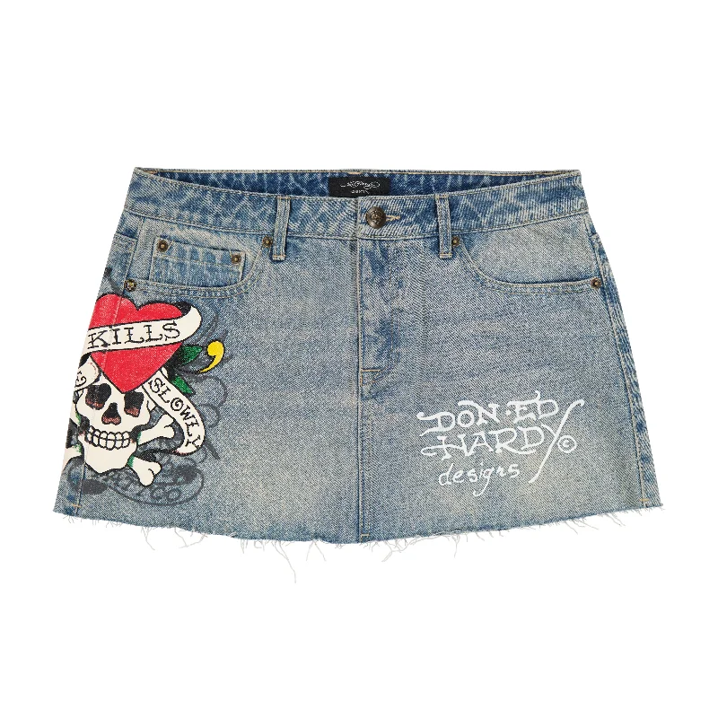 Men's High - Waisted Jeans in a Medium Wash for a Vintage - Style RevivalLKS Skull Denim Mini Skirt Men's High - Waisted Jeans in a Medium Wash for a Vintage - Style RevivalLKS Skull Denim Mini Skirt