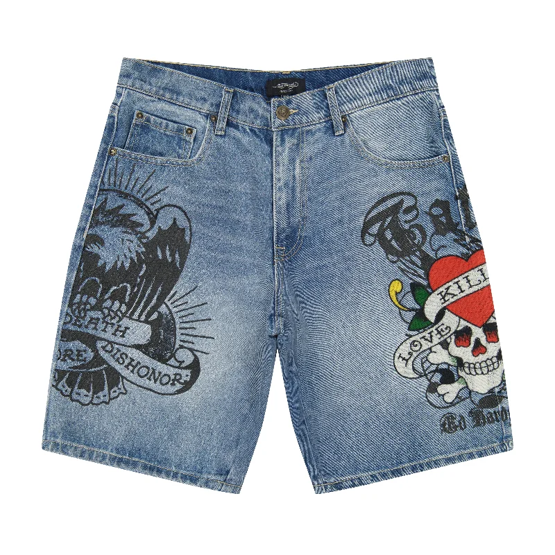 Men's Jeans with a Hidden Coin Pocket for Added ConvenienceLKS Skull Skater Short