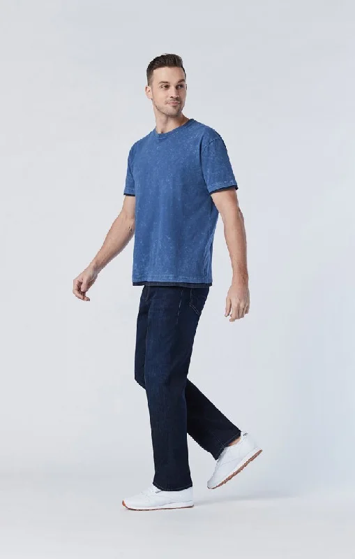 Men's Jeans with a Cargo - Inspired Knee Pocket for Extra StorageMATT RELAXED STRAIGHT LEG IN RINSE BRUSHED NASHVILLE Men's Jeans with a Cargo - Inspired Knee Pocket for Extra StorageMATT RELAXED STRAIGHT LEG IN RINSE BRUSHED NASHVILLE