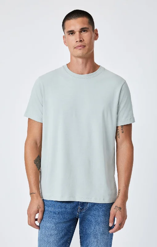 Men's Jeans with a Zip - Off Lower Leg for Convertible StyleT-SHIRT IN SLATE GREY NATURAL DYE