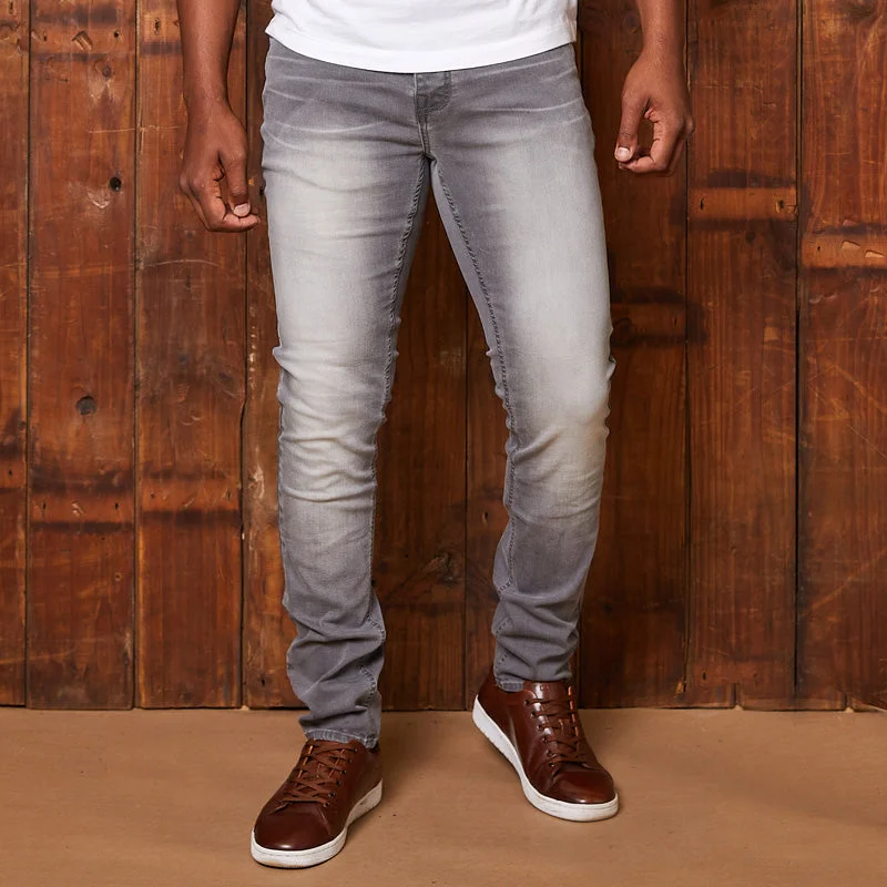 Men's Straight Leg Raw Denim Jeans for a Minimalist and Durable OptionOkavango Super Slim Denim Light Grey Wash Men's Straight Leg Raw Denim Jeans for a Minimalist and Durable OptionOkavango Super Slim Denim Light Grey Wash