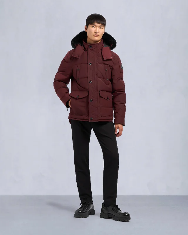Men's Jeans with a Hidden Coin Pocket for Added ConvenienceONYX ROUND ISLAND SHEARLING DOWN JACKET