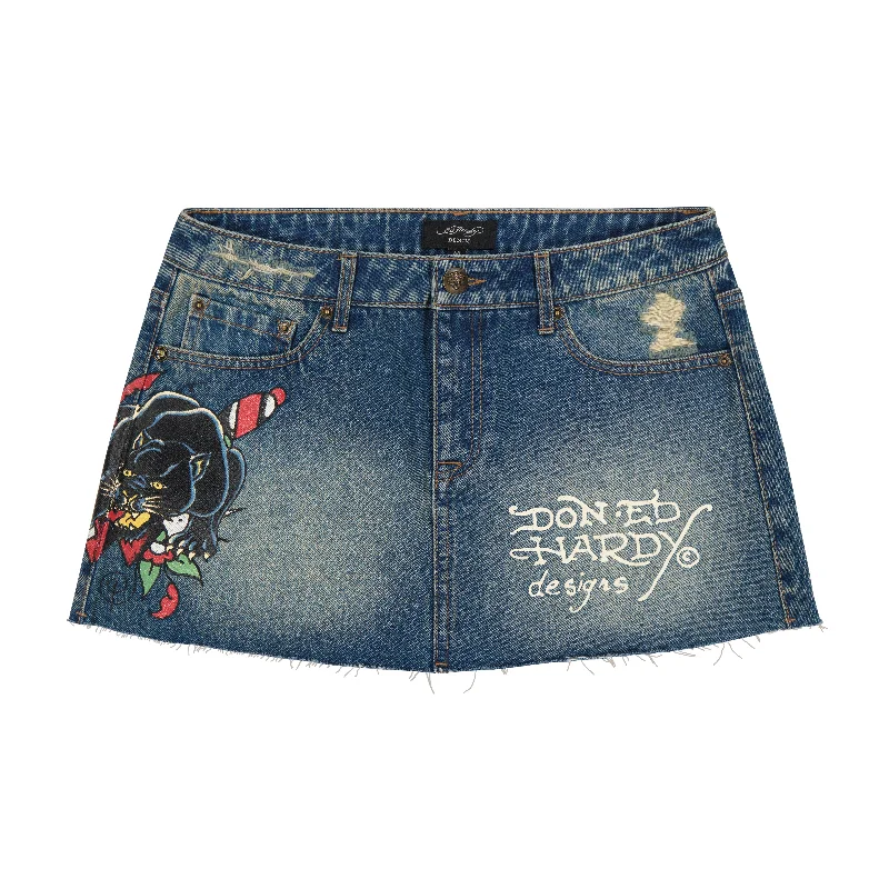 Men's Low - Rise Jeans in a Light Wash for a Casual and Youthful LookPanther Dagger Denim Mini Skirt Men's Low - Rise Jeans in a Light Wash for a Casual and Youthful LookPanther Dagger Denim Mini Skirt