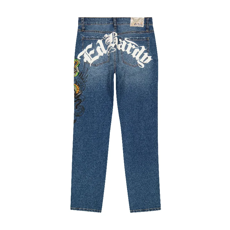 Men's Jeans with a Cargo - Inspired Knee Pocket for Extra StoragePanther Snake Slim Taper Jean