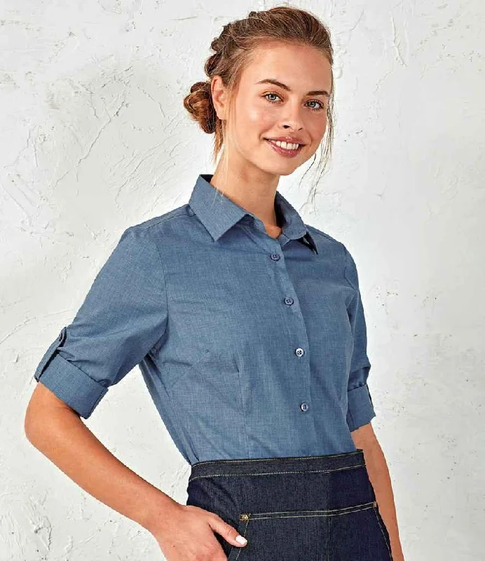 Men's Distressed Jeans with Patches for a Retro and DIY - Inspired AppearancePremier Ladies Cross-Dye Roll Sleeve Shirt | Indigo Denim Men's Distressed Jeans with Patches for a Retro and DIY - Inspired AppearancePremier Ladies Cross-Dye Roll Sleeve Shirt | Indigo Denim