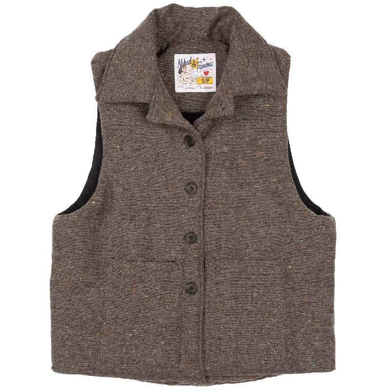 Plus Size Men's Bootcut Jeans with a Relaxed Waist for a Classic and Comfortable FitQuilted Vest - Wool Multi Nep - Brown Plus Size Men's Bootcut Jeans with a Relaxed Waist for a Classic and Comfortable FitQuilted Vest - Wool Multi Nep - Brown