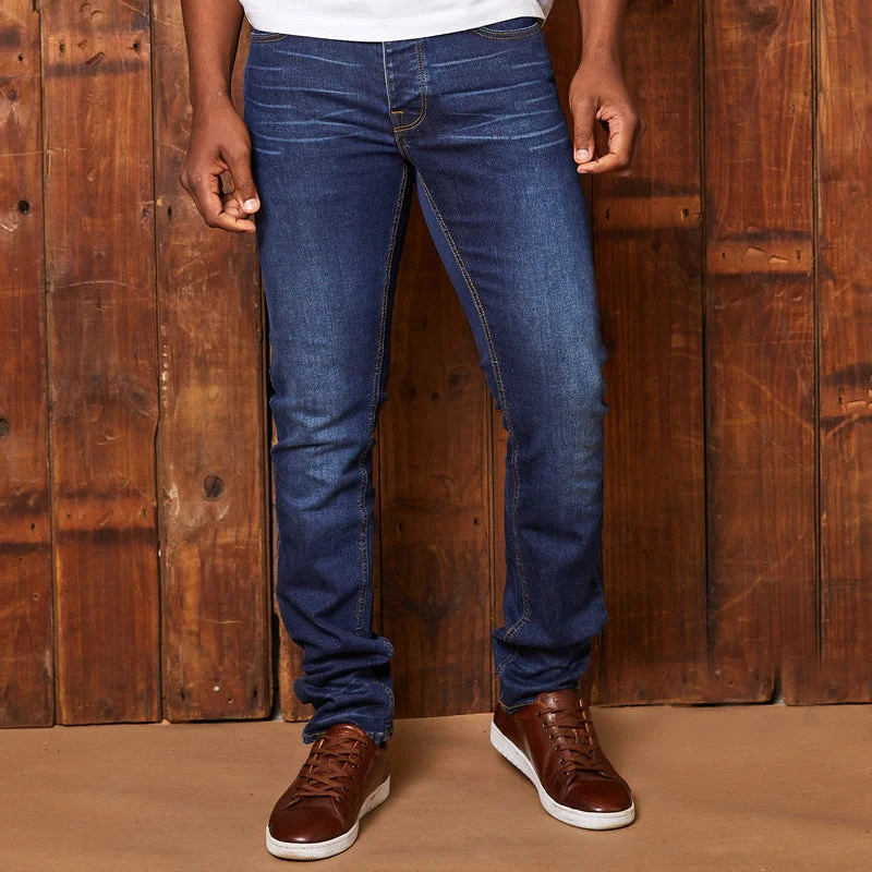Men's Cargo Jeans with Multiple Pockets for a Practical and Outdoor - Friendly LookRanger Slim Denim Indigo Light Wash Men's Cargo Jeans with Multiple Pockets for a Practical and Outdoor - Friendly LookRanger Slim Denim Indigo Light Wash