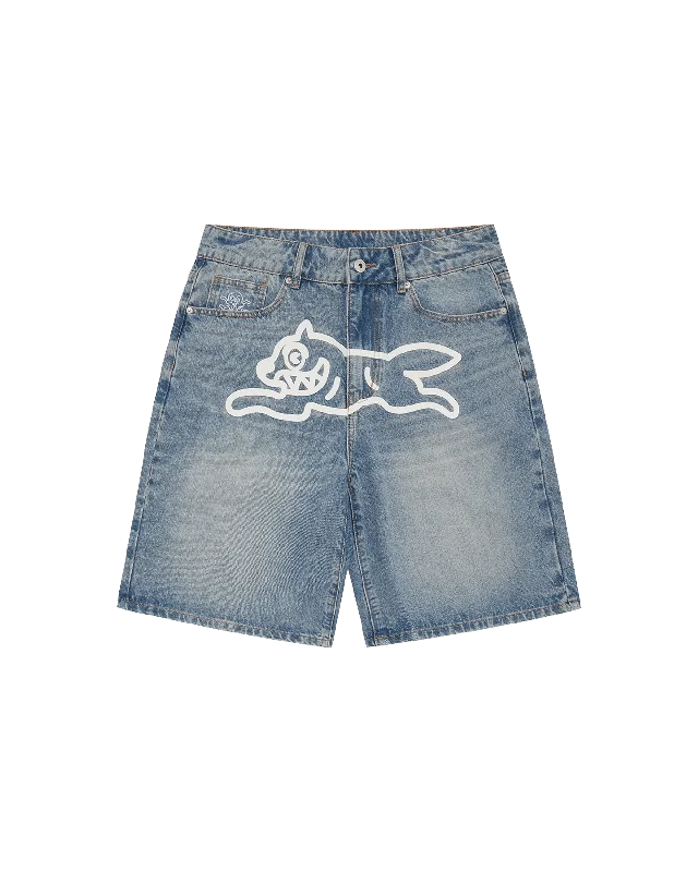 Men's Jeans with a Button - Fly for a Traditional and Classic AestheticRunning Dog Denim Shorts Men's Jeans with a Button - Fly for a Traditional and Classic AestheticRunning Dog Denim Shorts