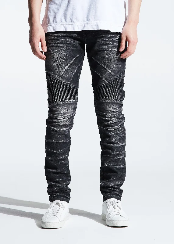 Plus Size Men's Relaxed Fit Jeans with a Tapered Leg for a Laid - Back VibeSkywalker Biker Denim (Black Acid) Plus Size Men's Relaxed Fit Jeans with a Tapered Leg for a Laid - Back VibeSkywalker Biker Denim (Black Acid)