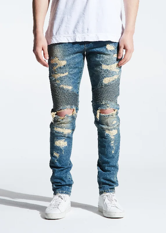 Men's Jeans with an Elastic Waistband for Ultimate ComfortSkywalker Biker Denim (Vintage Wash) Men's Jeans with an Elastic Waistband for Ultimate ComfortSkywalker Biker Denim (Vintage Wash)