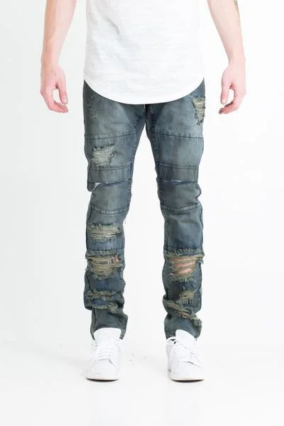Plus Size Men's Straight Leg Jeans with Reinforced Knees for DurabilitySTARK DENIM (INDIGO) Plus Size Men's Straight Leg Jeans with Reinforced Knees for DurabilitySTARK DENIM (INDIGO)