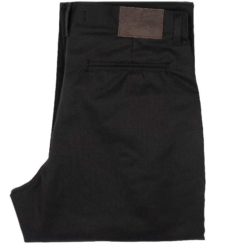 Men's Jeans with a Cargo - Inspired Knee Pocket for Extra StorageStraight Chino - Black Stretch Twill